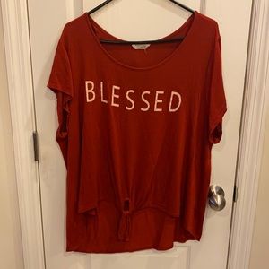 Red Blessed High Low Shirt